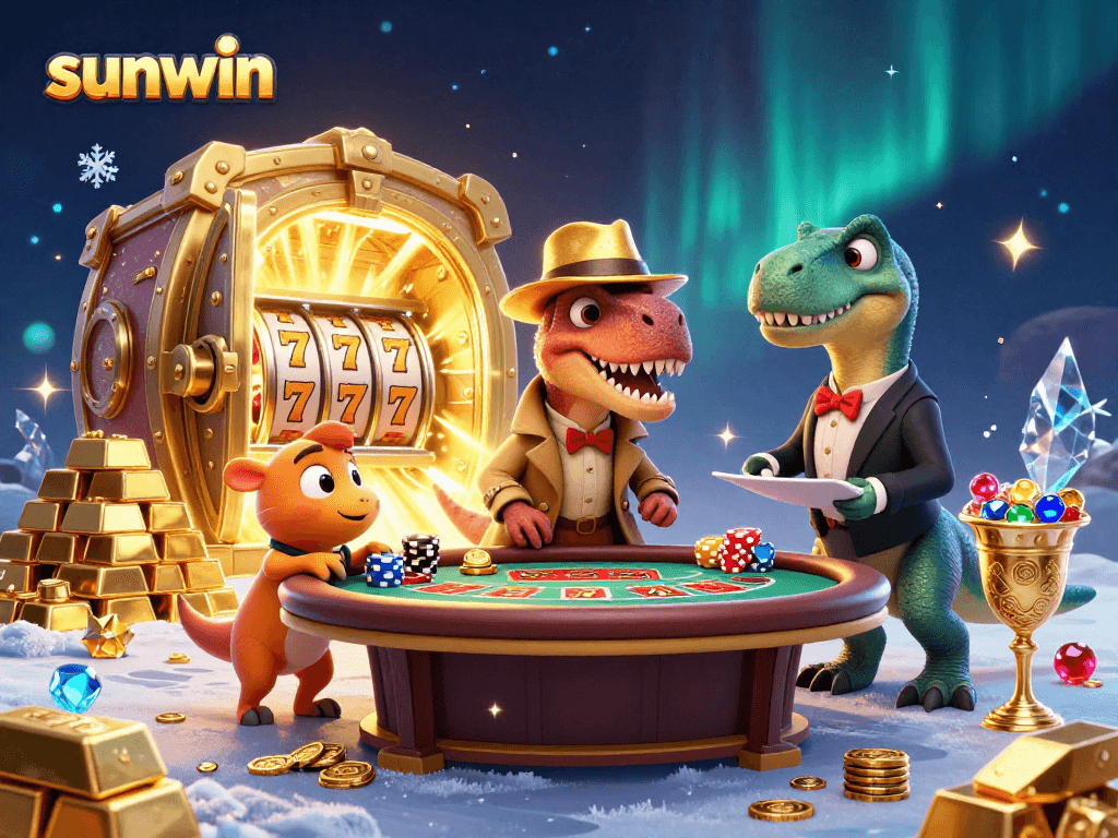 win big with sunwin at the blackjack table in a vibrant casino scene