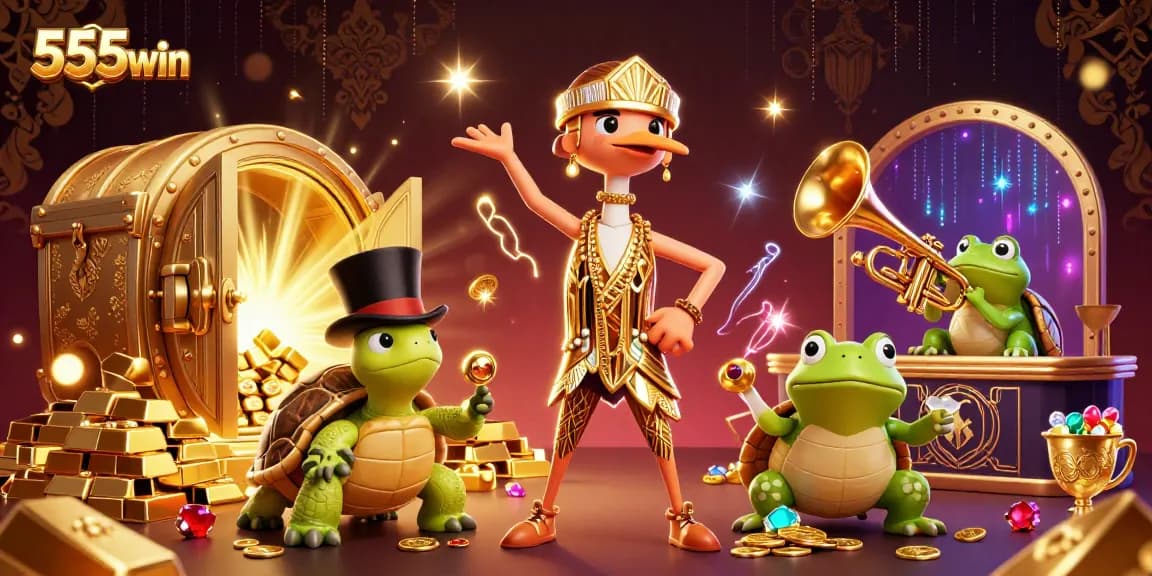 Engage in thrilling slots action at 555win with dazzling treasures and vibrant characters.