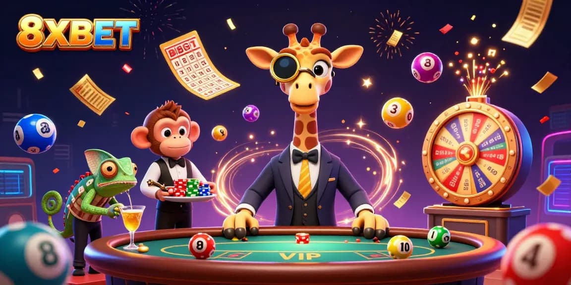 Experience the thrilling world of 8XBET with high-roller characters and vibrant casino action.