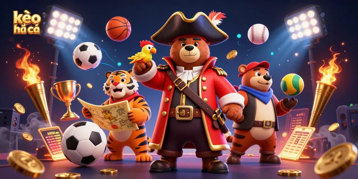 Engage with kèo nhà cái through thrilling sports betting and vibrant visuals in this dynamic illustration.