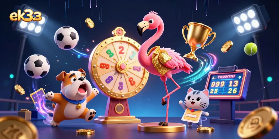 Experience the thrill of winning with ek333, featuring a vibrant gaming scene filled with dynamic sports elements and prizes.