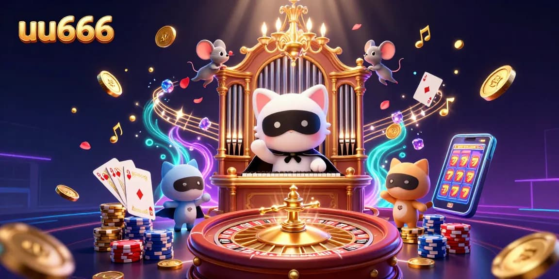 Experience thrilling gameplay with uu666's dynamic casino scene featuring a phantom cat and acrobatic mouse.