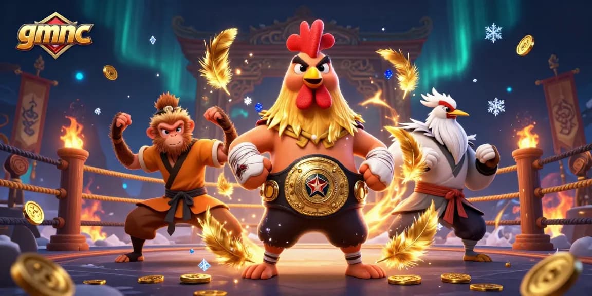 Experience the thrill of gmnc with martial artists and iconic symbols in a vibrant casino scene.