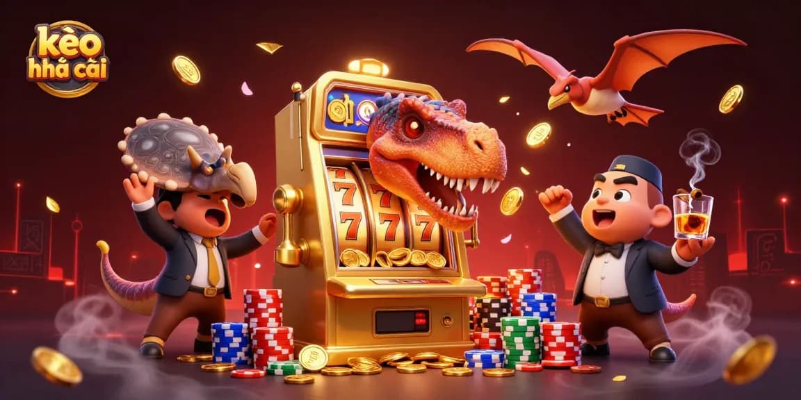 Experience the thrill of kèo nhà cái as a dinosaur wins a jackpot at a casino!