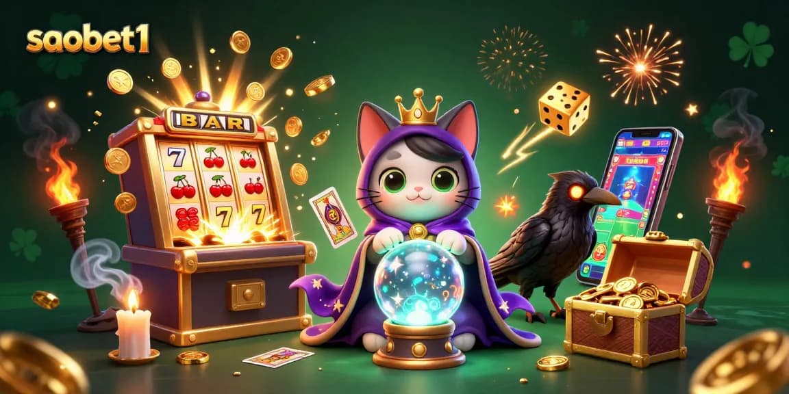 Experience thrilling jackpots with saobet1's vibrant casino scene featuring mystical elements.