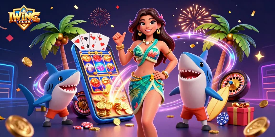 Engage with IWINCLUB for a vibrant casino experience featuring slots and festive elements.