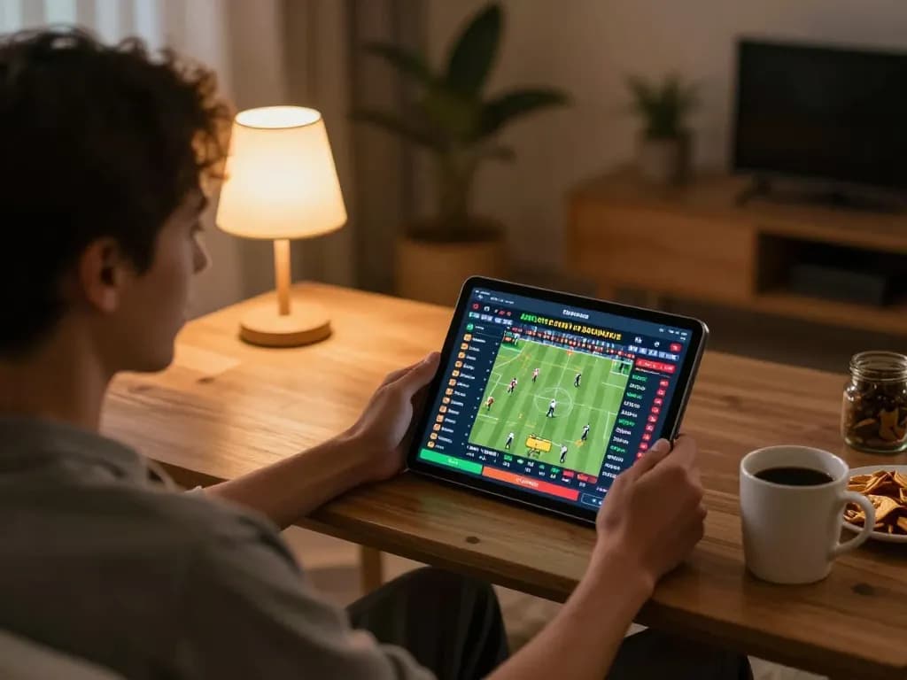 Betting on sports using okfun app from home with engaging interface.