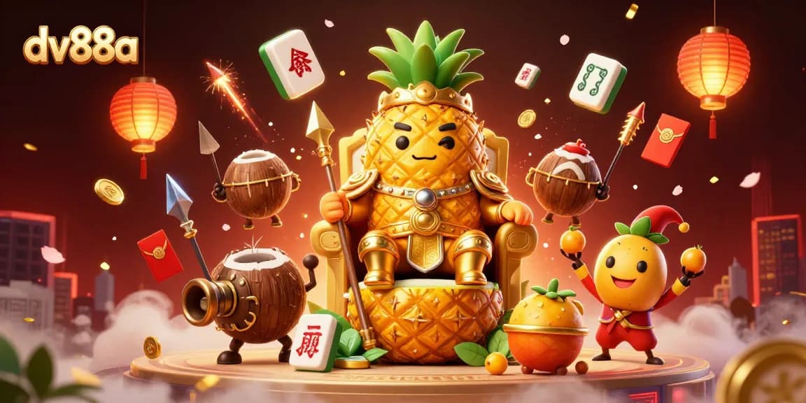 Engage in thrilling gameplay at dv88a's vibrant beach casino adorned with golden symbols and lively characters.