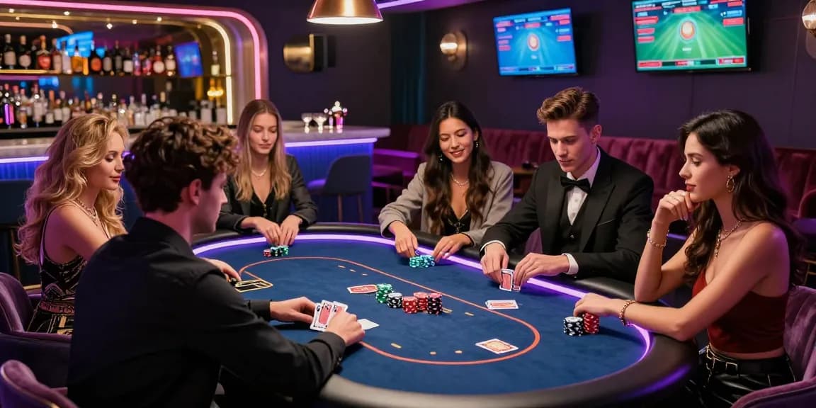 Friends enjoying high-stakes gaming at iwin's luxury poker lounge