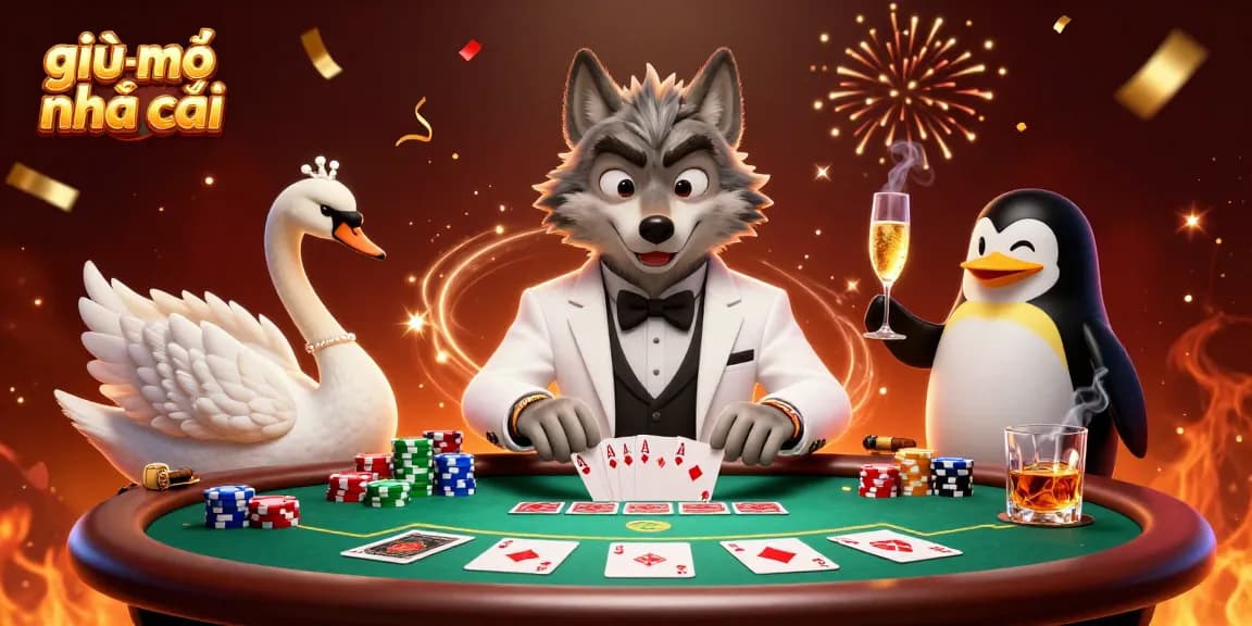 Engage with the gaming experience at giải mã nhà cái featuring a lively baccarat table and colorful poker chips