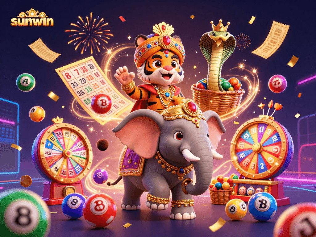 Experience the thrill of winning with sunwin at a vibrant 3D casino celebration.