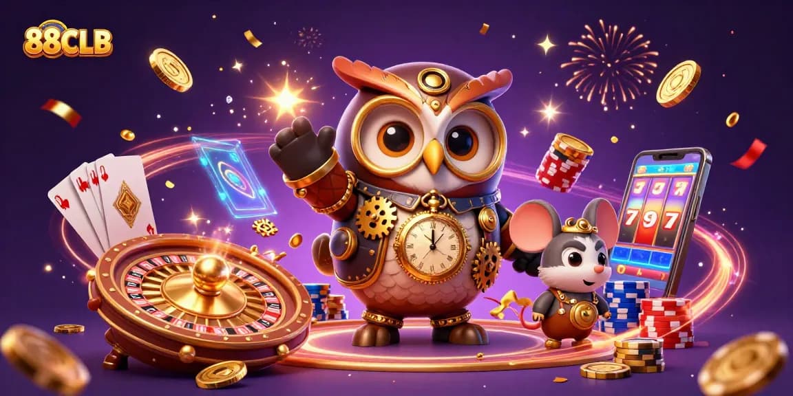 Experience thrilling wins with 88CLB in this vibrant casino adventure scene.