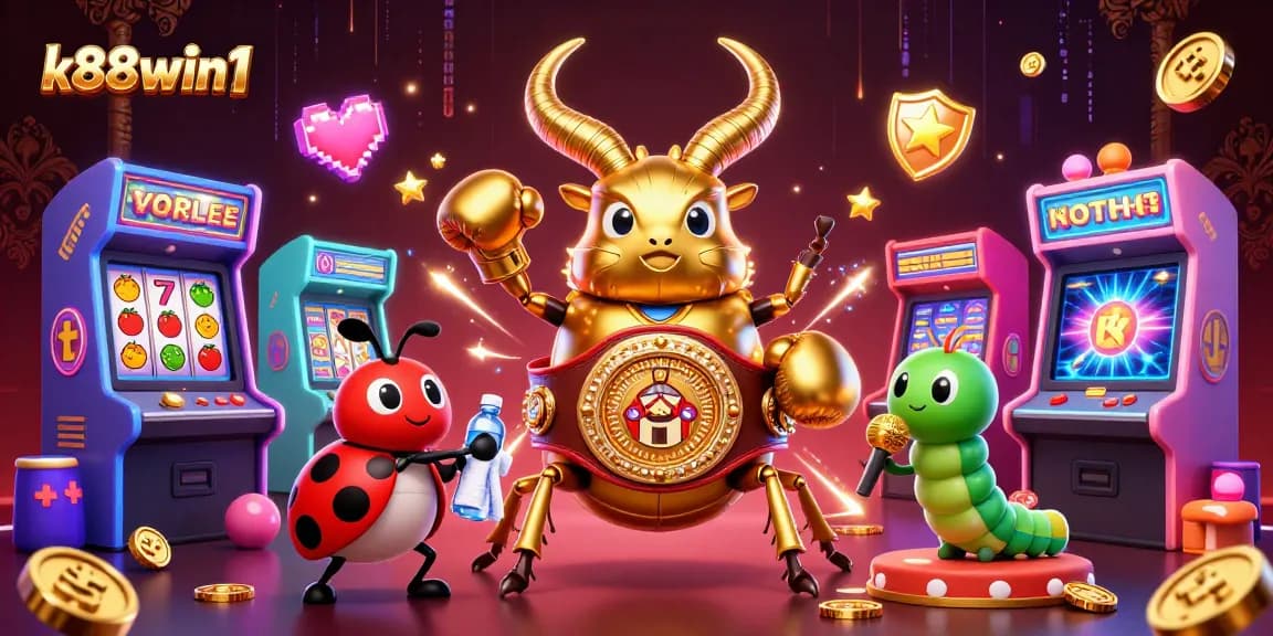 Engage with thrilling gameplay at k88win1, featuring vibrant 3D characters amidst colorful casino elements.