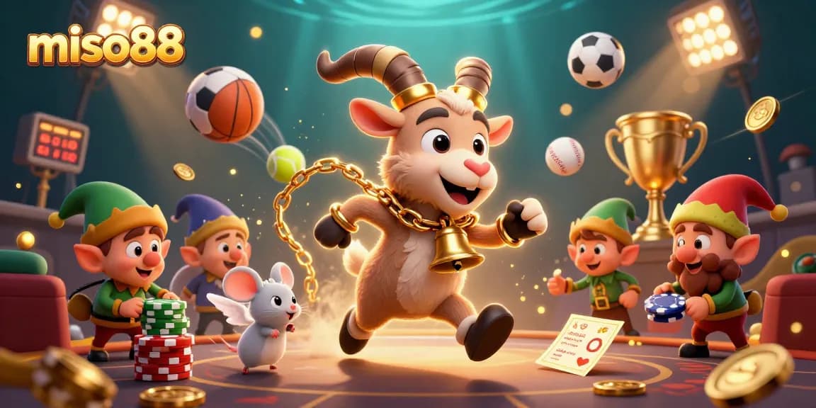 Experience the excitement of miso88 with thrilling characters in a vibrant casino setting.