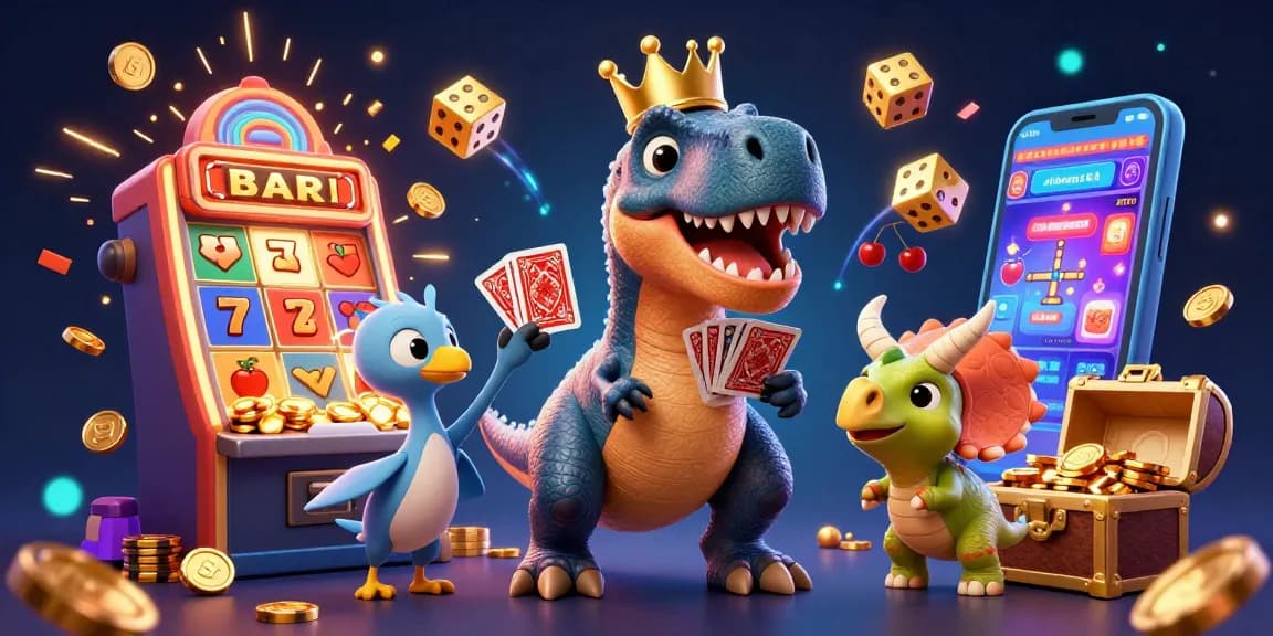 Experience MM88’s vibrant casino world with T-Rex dealers and thrilling jackpots.