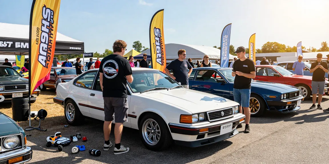 Enthusiast showcases the SV88 at a vintage car show highlighting its history and design