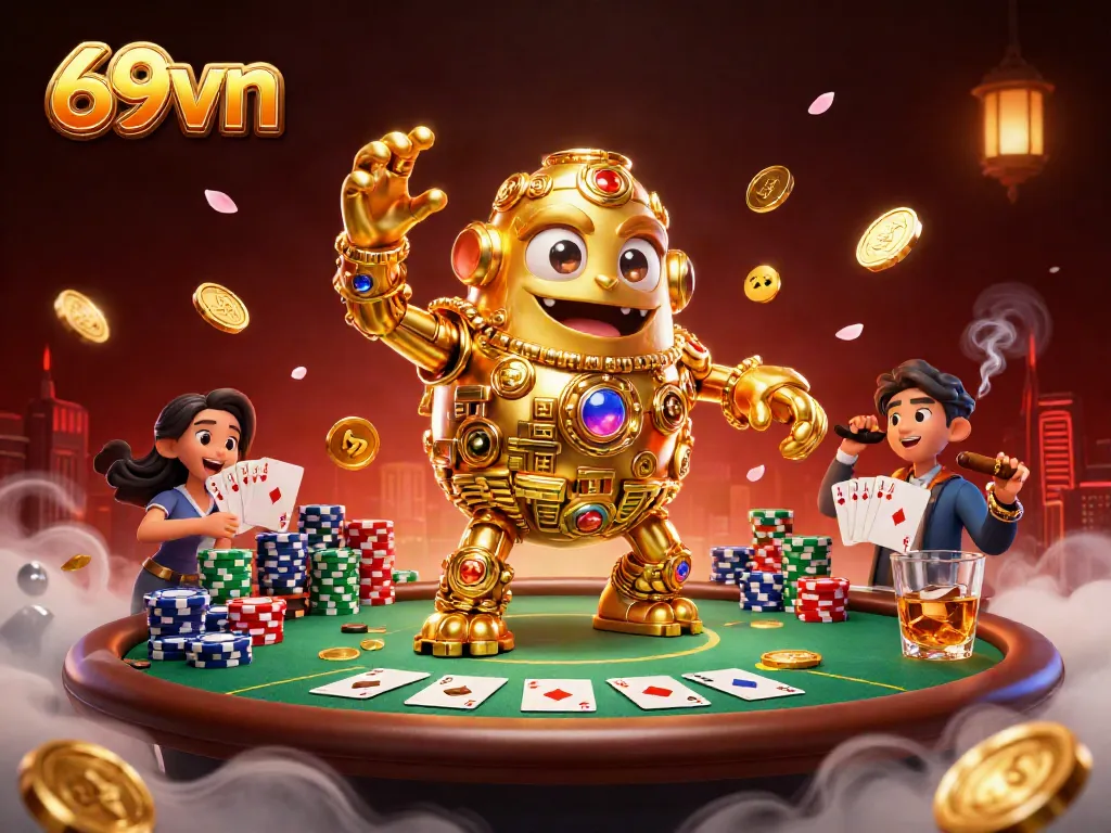 Experience thrilling gaming moments at 69vn with an enchanting casino illustration showcasing dynamic elements.