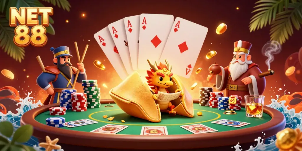 Engage with NET 88 to win big in this vibrant and dynamic 3D casino illustration.