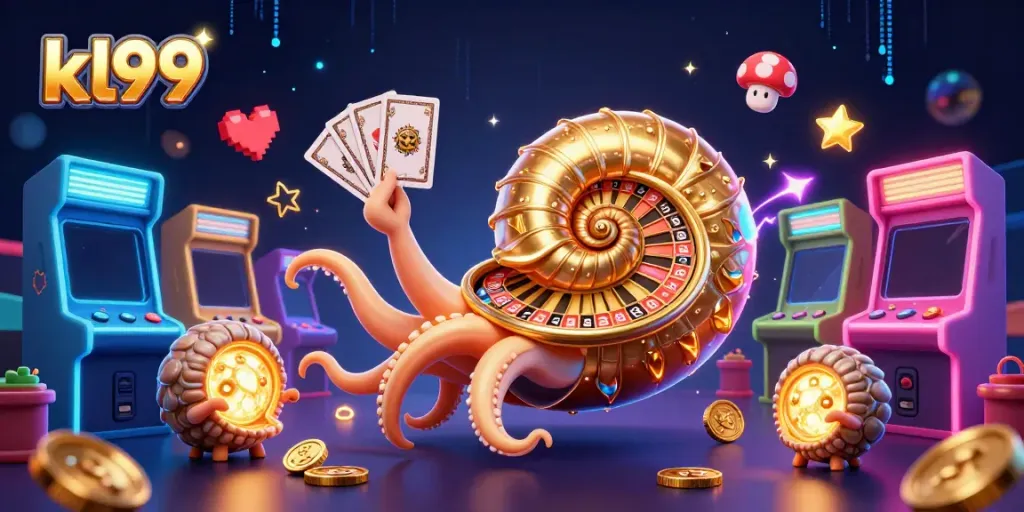 Experience exciting gameplay with the kl99 nautilus roulette character surrounded by glowing arcade elements.