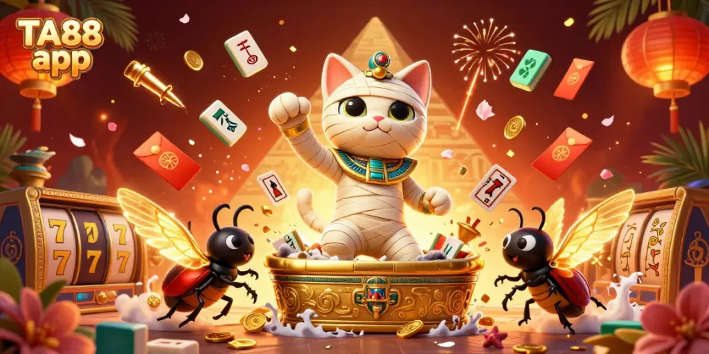 Join the excitement of the TA88 app with a thrilling illustration of wins and games.