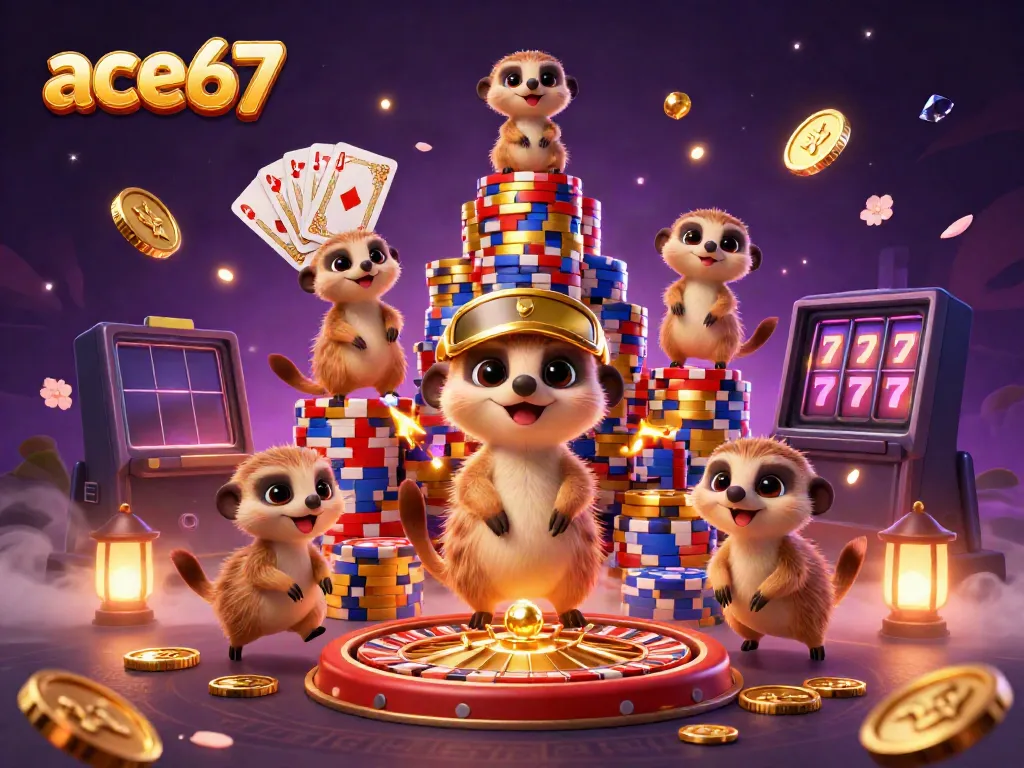 Engage in thrilling gameplay at ace67 with immersive 3D casino meerkat characters in action.