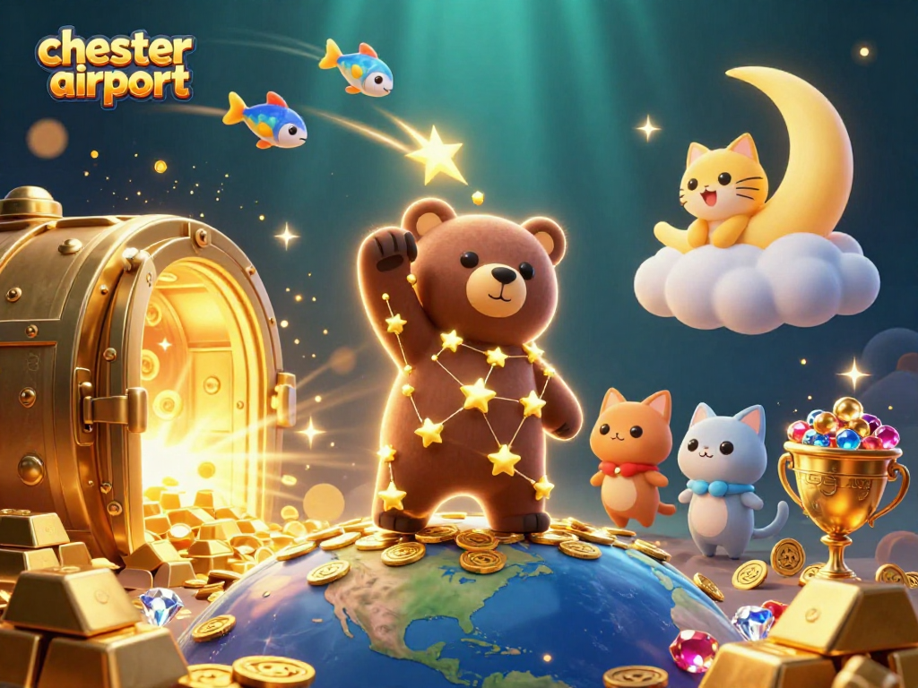 Chesterairport reveals vibrant 3D constellation-themed casino world with dynamic games and treasures.