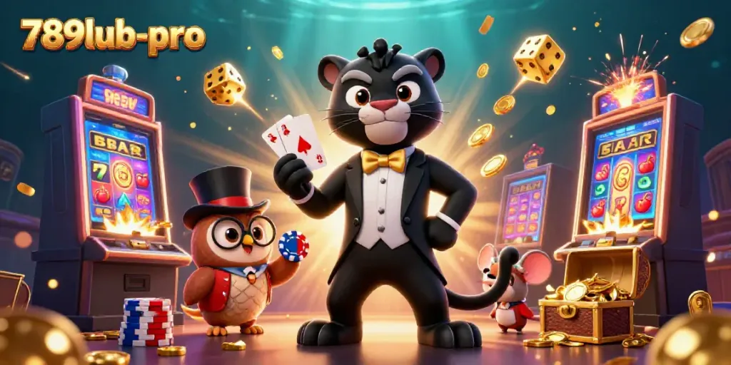 Experience thrilling gaming action with 789lub-pro as panther deals cards amidst bursting jackpots.