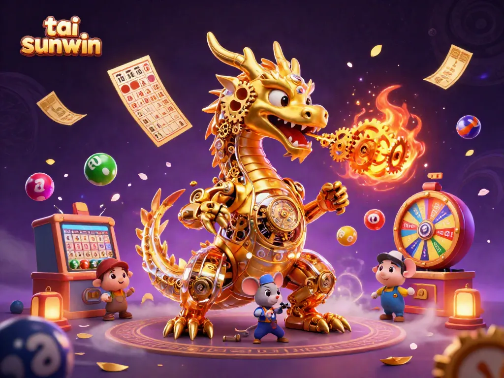 Experience the excitement of tai sunwin with a golden dragon and dynamic lottery elements.