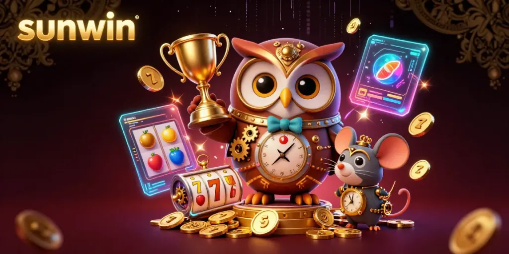 Experience thrilling gameplay with Sunwin, featuring vibrant casino elements and steampunk characters.