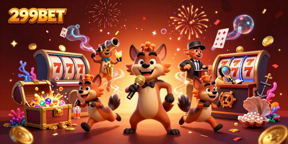 Experience the excitement of 299BET with festive casino games and lively hyena entertainers.
