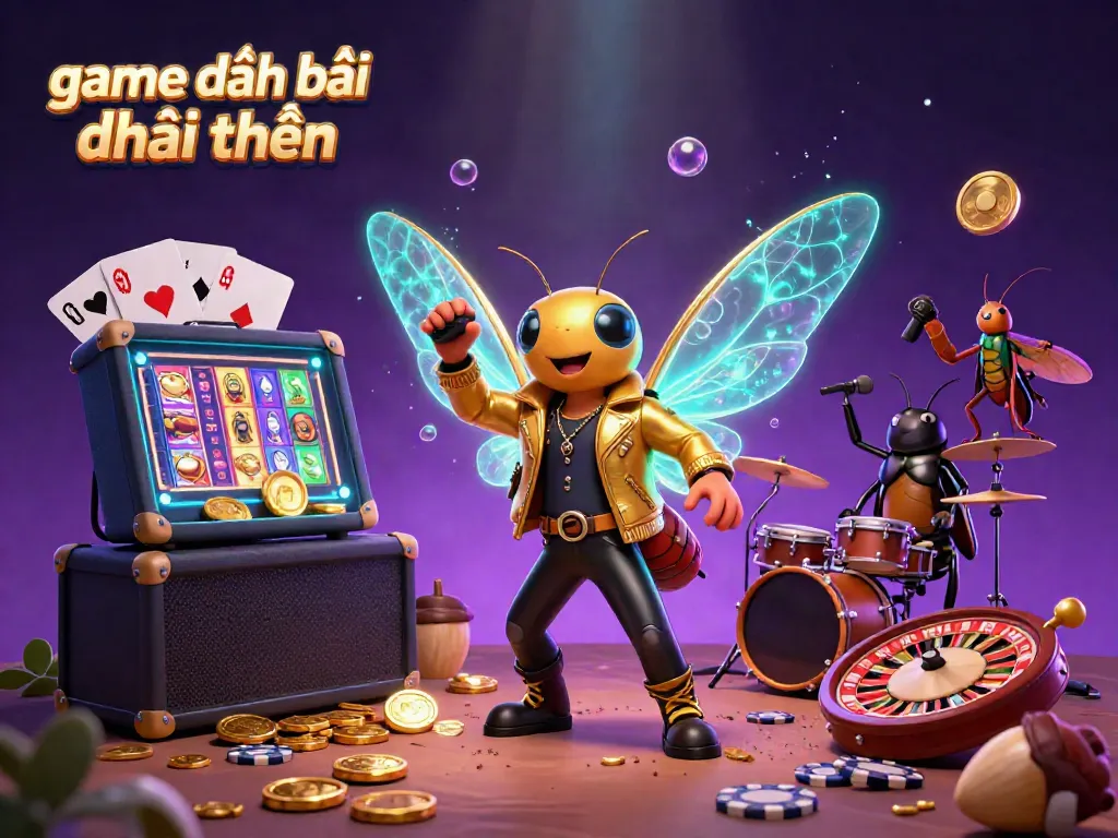 Experience the thrill of game đánh bài đổi thưởng with vibrant 3D characters and dynamic casino elements.