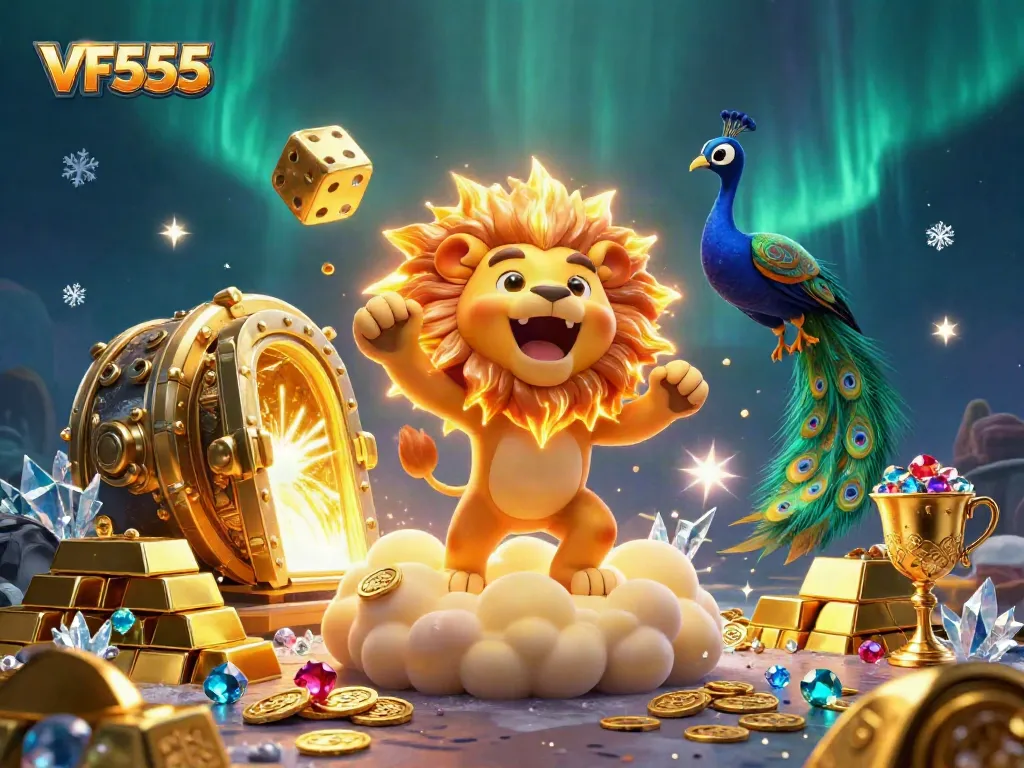 Engage with thrilling VF555 gaming elements in a vibrant, rich 3D casino atmosphere.