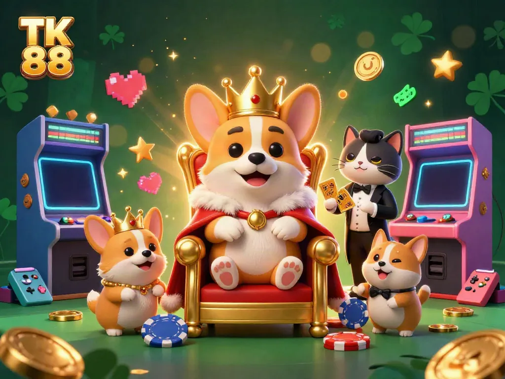 Experience the excitement of TK 88 and its vibrant casino games with royal characters and stunning visuals.