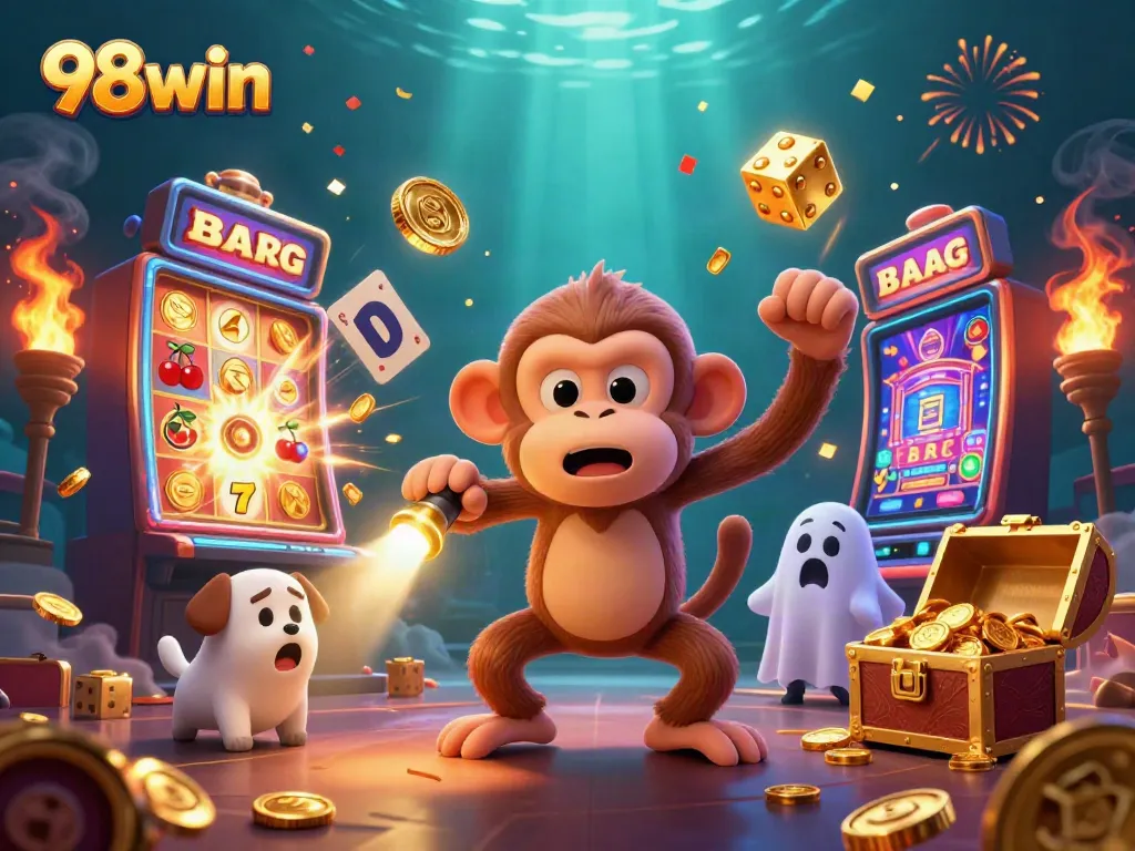 Experience exciting gameplay at 98win with thrilling casino scenes and vibrant characters.