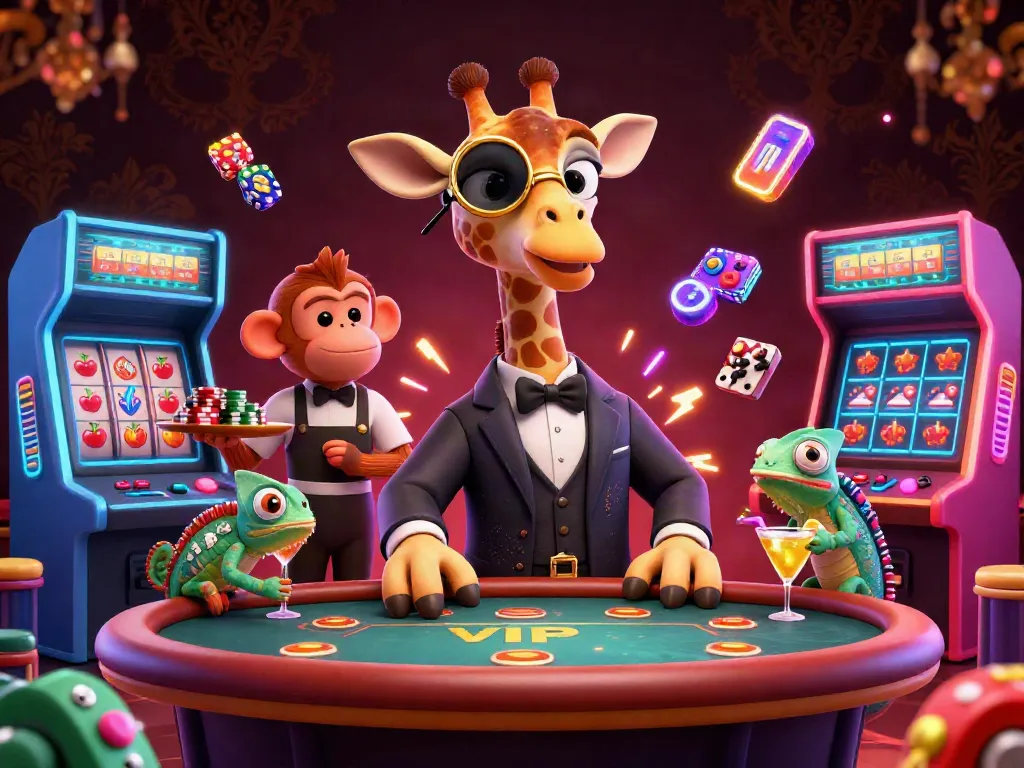 Engage in high-stakes gaming at 789club with a glamorous giraffe and lively characters.