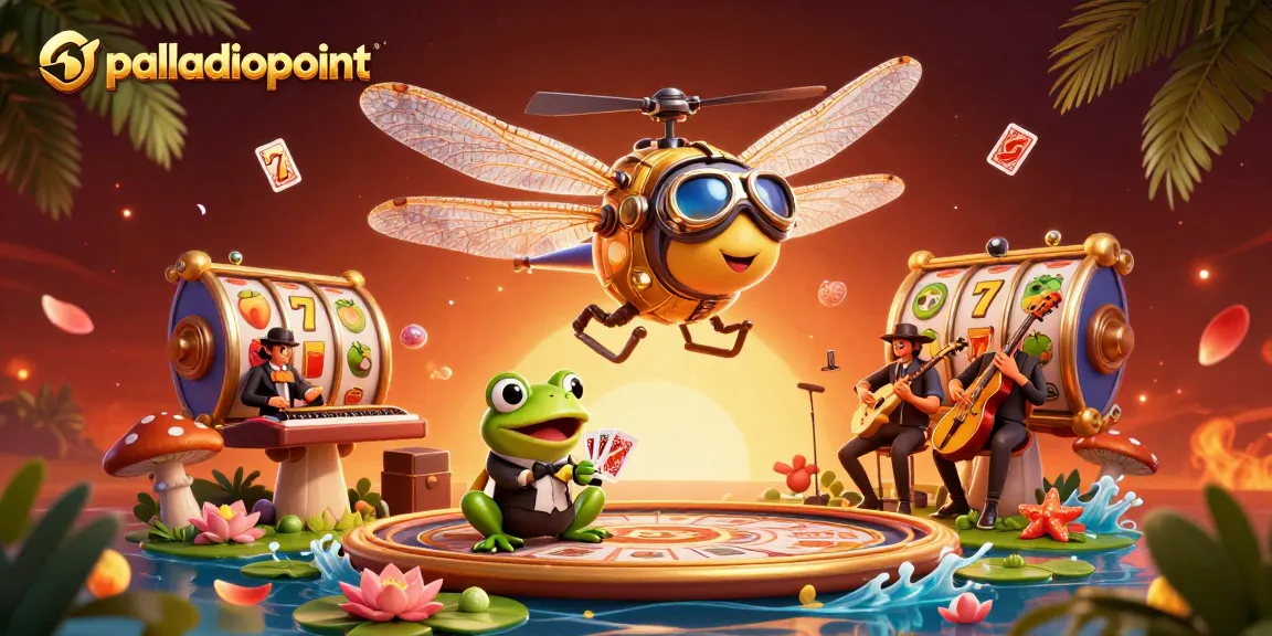 Palladiopoint offers exciting slots with a lively dragonfly pilot and frog croupier, enhancing your gaming experience.