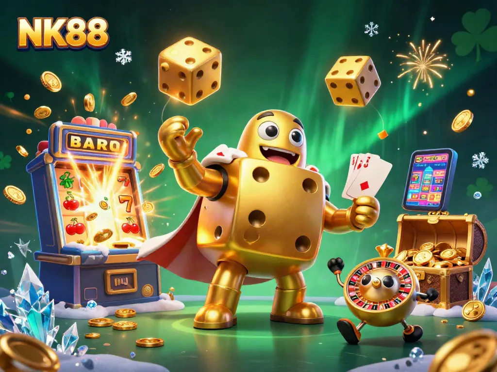 NK88 animates with vibrant casino elements, showcasing an exciting gaming experience.