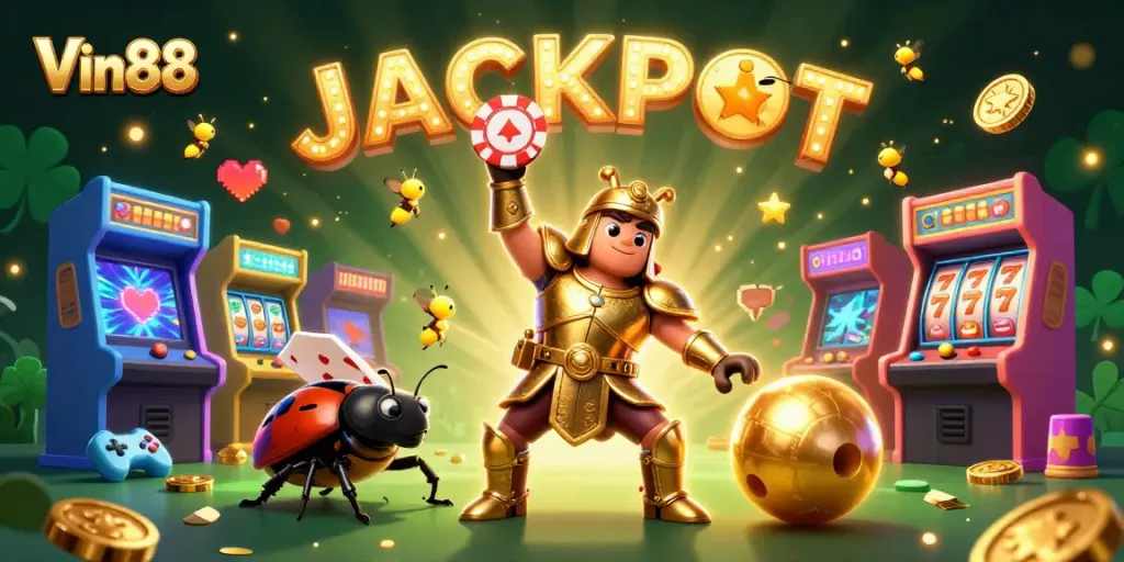 Spin the slots with Vin88 and win big in this vibrant casino scene full of excitement!