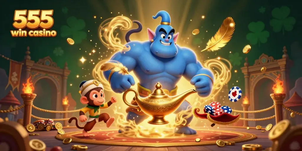Experience vibrant gaming excitement at 555 win casino with enchanted genie and enchanting visuals.