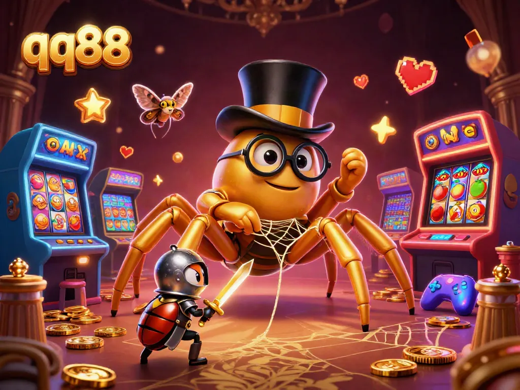 Engaging representation of qq88, showcasing vibrant slots and dynamic casino elements with exciting characters.