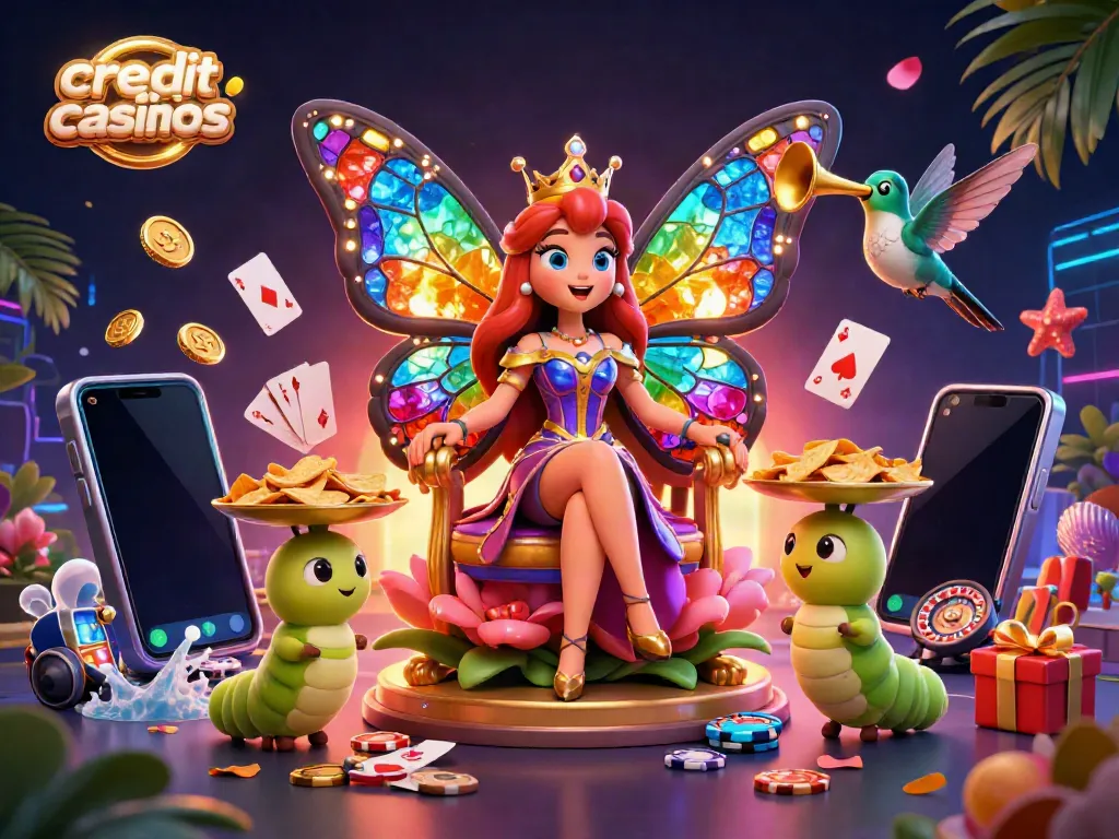 Experience thrilling gameplay at credit card casinos with vibrant characters and dynamic gaming elements.
