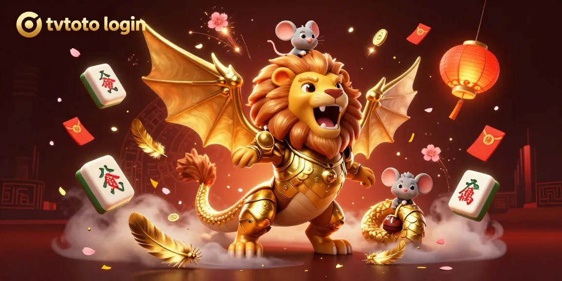 Experience the thrill of tvtoto login with golden chimera, mouse jockey, and festive gambling elements.