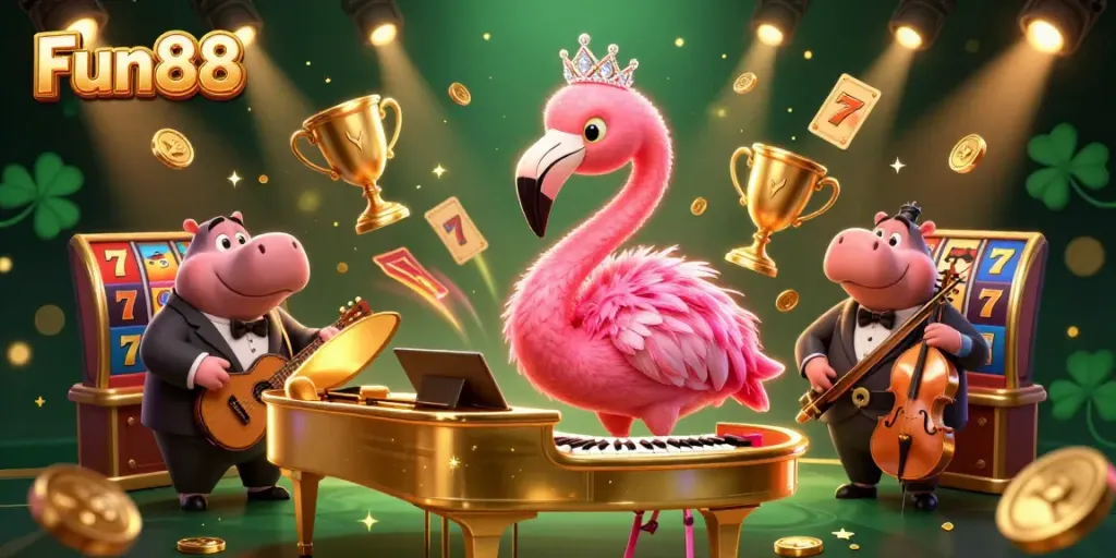 Play exciting slots and win big at Fun88 with vibrant casino characters and dynamic elements.