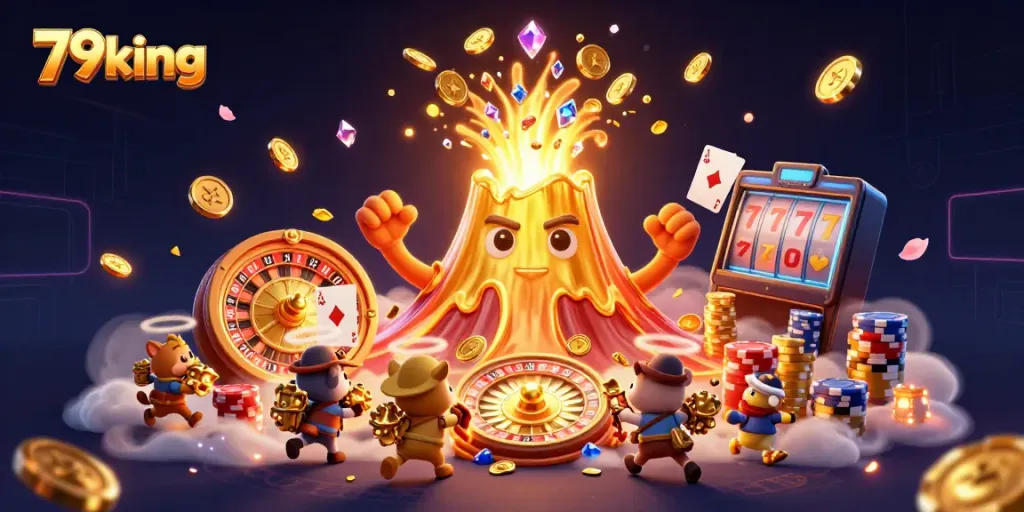 Experience thrilling wins at 79king with dynamic casino elements, featuring exploding treasures.