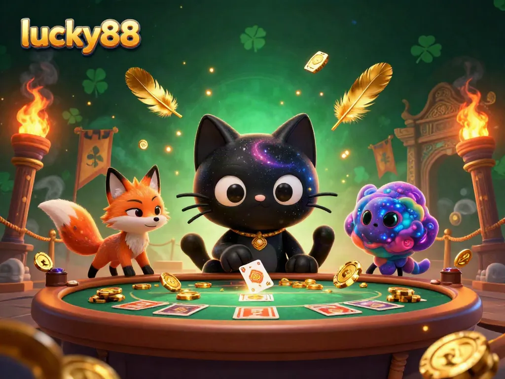 Experience lucky88's thrilling 3D casino adventure with a captivating cosmic scene.
