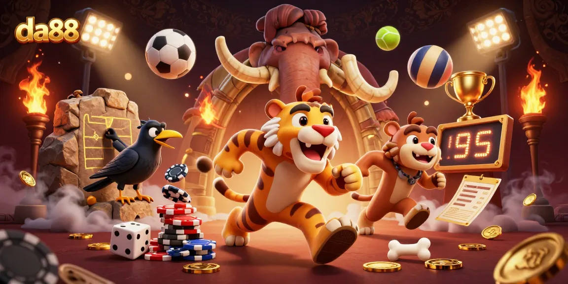 Experience exciting gameplay at da88, featuring a vibrant prehistoric casino with interactive games.