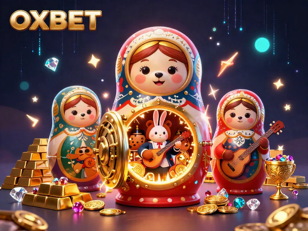 Experience the excitement of OXBET through this vibrant 3D illustration highlighting interactive casino elements.