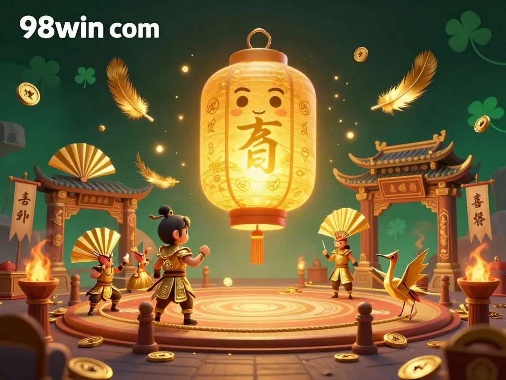 Engage in thrilling gameplay at 98win com with vibrant golden lantern spirits and exciting casino elements.