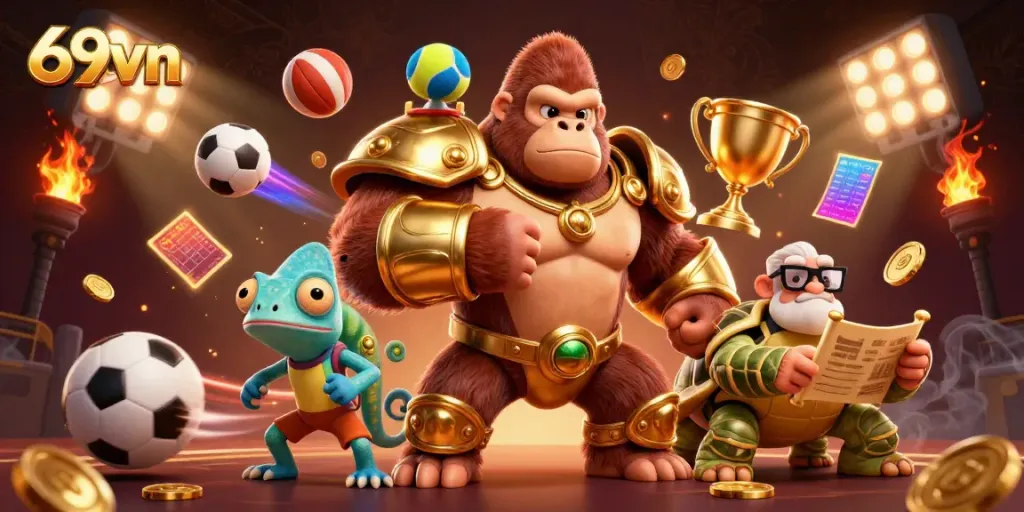 Experience action at 69vn with a gorilla king, chameleon spy, and gambling elements.