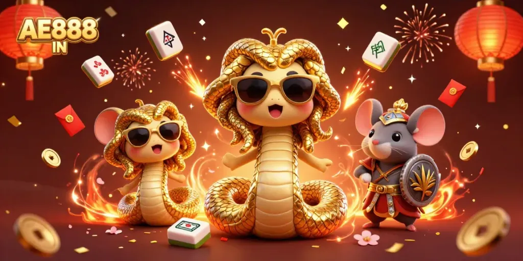 Experience the vibrant excitement of AE888 IN with lively casino characters and 3D gaming elements
